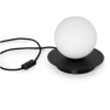 Minimalistyczna lampa na stół Borra B2A122P1 kula z wtyczką biały czarny
