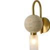 Modernistyczna naścienna lampa Bilo WL0111 tuba biała mosiądz