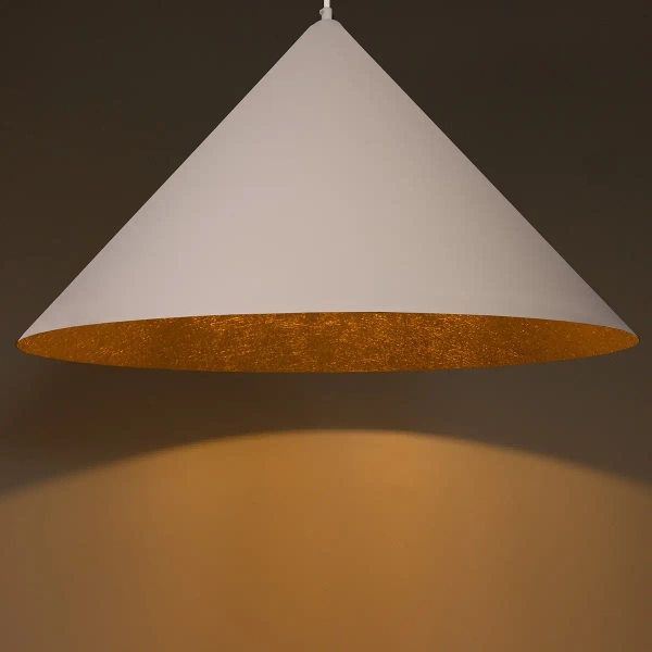 Lampa stożek wisząca VESUVIO 41067 do jadalni beżowa złota