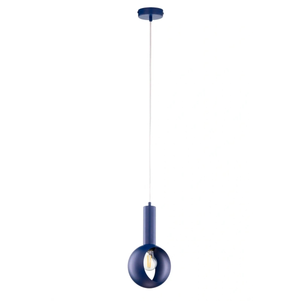 Zwisowa lampa granatowa VITRUM 1xE27 oczko do jadalni nad wyspę 41635
