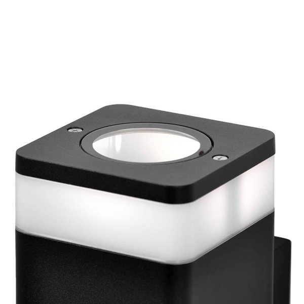 Podwójny kinkiet elewacyjny Tamiza K-8207 IP44 z trzonkiem metalowy czarny