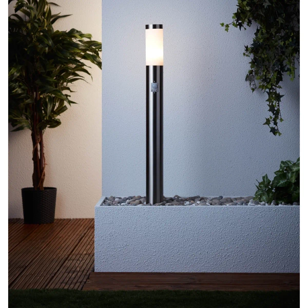 Ogrodowy słupek metalowy Bole G46799/82 tuba srebrna