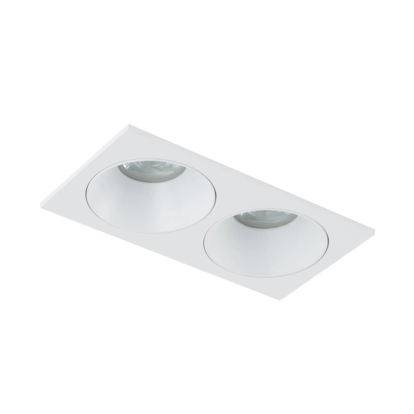Sufitowa lampa PRISMA biała podwójna wpuszczana 2xGU10 IP65 10580