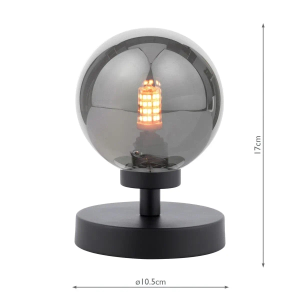 Loftowa lampa stołowa Esben ESB4122-01 przydymiona czarna