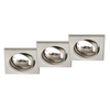 Trzy wpuszczane lampy kwadratowe JURA 650000307 sufitowe nikiel