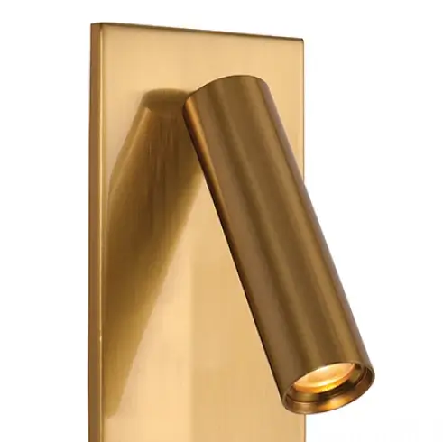 Ścienny metalowy kinkiet H67 LED 3W 3000K wejście USB mosiądz