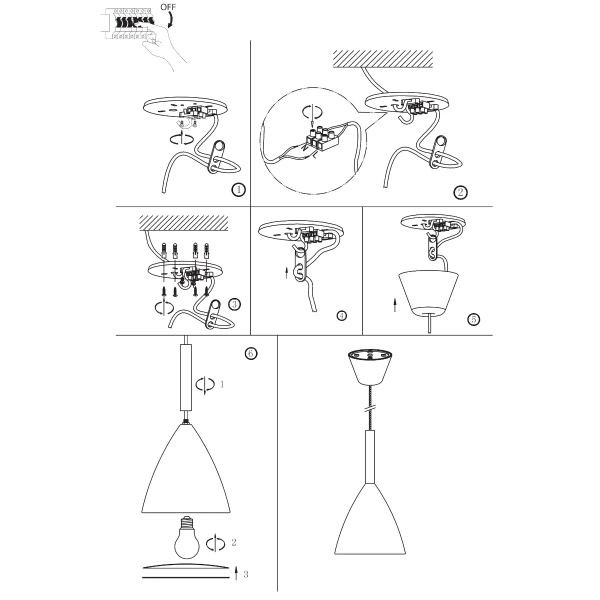 Kuchenna lampa wisząca Pure 43293001 DFTP industrialna stożek biała