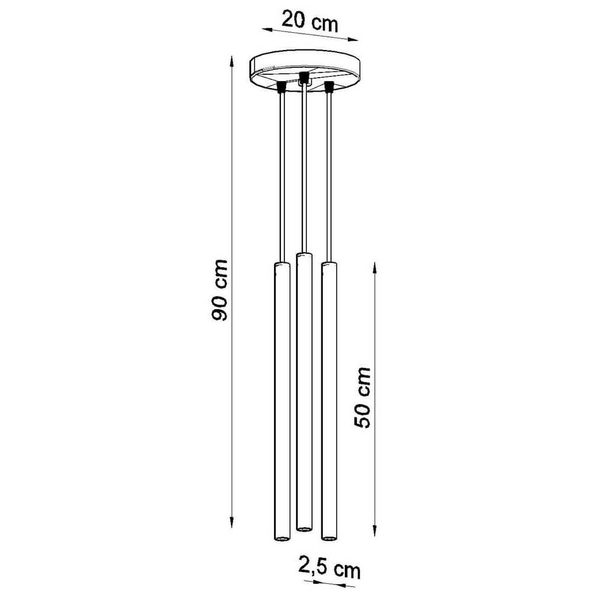 Wisząca lampa Pastelo SL.1273 tubki sople szara czarna