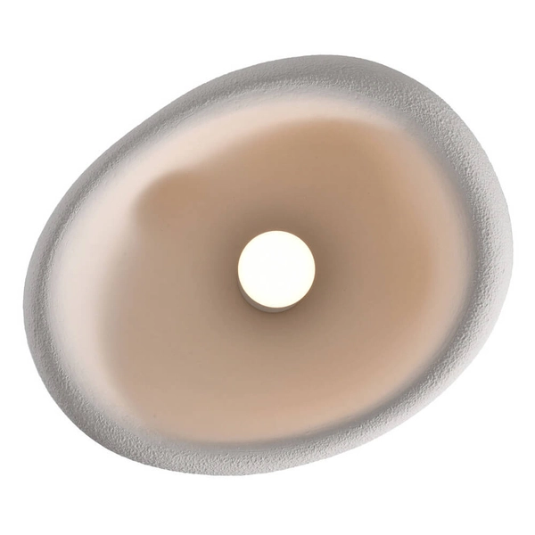 Sufitowa lampa kopuła STONE DN426-40C metalowa kamień biała