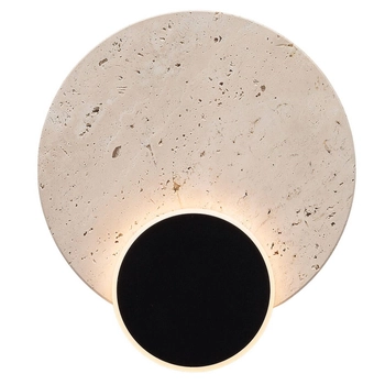 Kamienny kinkiet ścienny TRAVERTINO W0395 LED 14W 3000K czarny biały