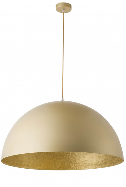 Złota lampa wisząca Sfera nowoczesna kopuła do gabinetu