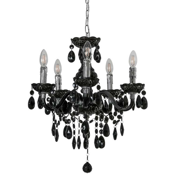 Czarna lampa wisząca Whiz L.90690/5BL dworkowa do sypialni nad łóżko czarna