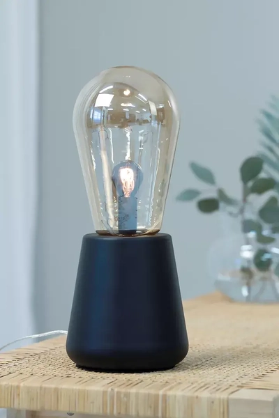 Loftowa lampa stołowa Brooke metalowa stojąca czarna