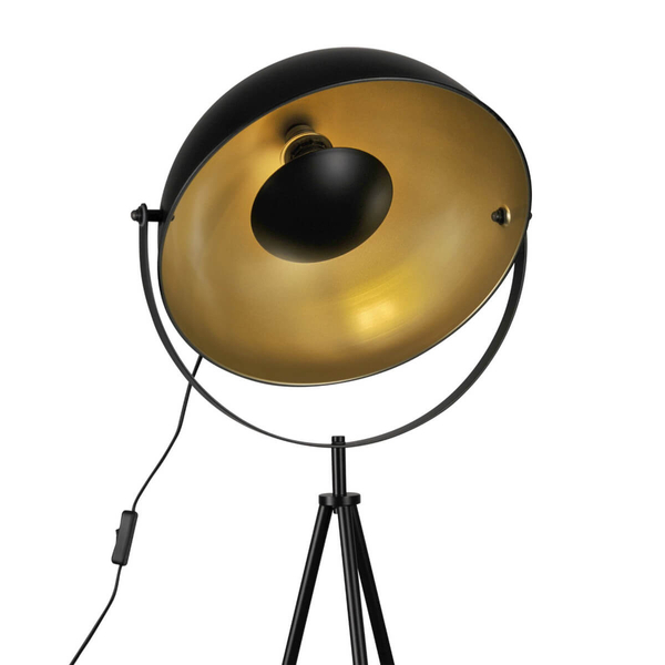 Podłogowa lampa na trójnogu Matylda 327291 Polux kopuła czarna złota