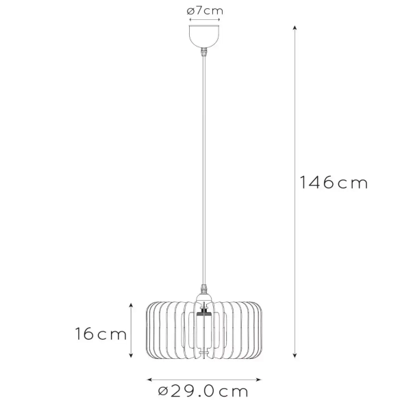 Wisząca lampa skandynawska Etta 46406/29/76 Lucide drewniana biała