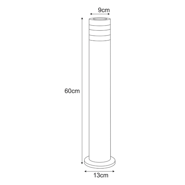 Lampa ogrodowa słupek Solin K-8206 Kaja IP44 tuba metalowy czarny
