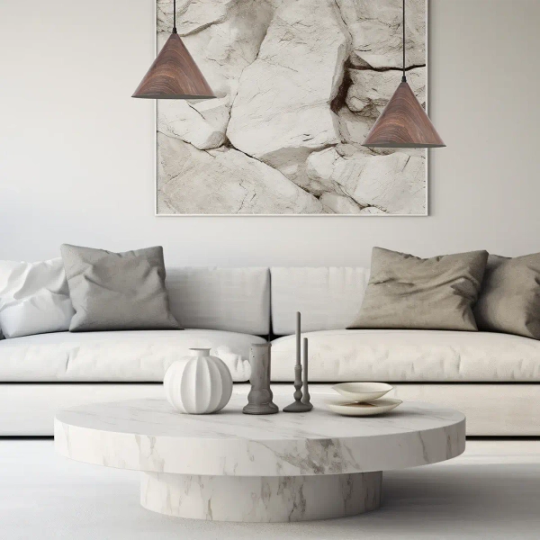 Stożkowa lampa wisząca BOSCO MLP0871 do salonu brązowa