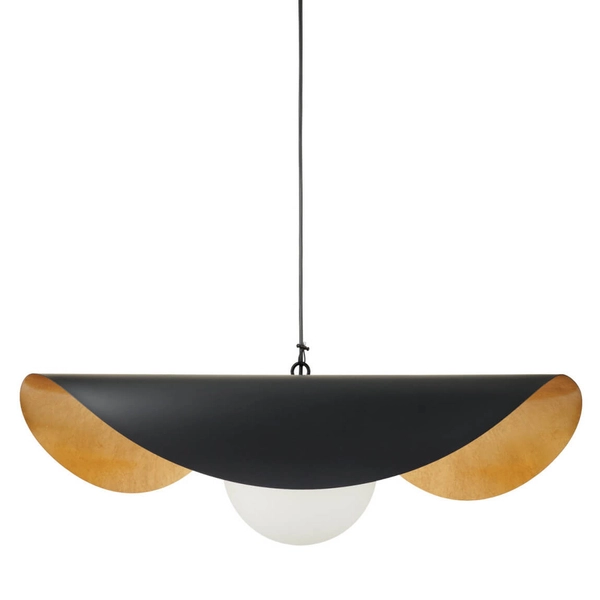 Wisząca lampa ENZO ST-F22020601-D80 black szklana kula czarny złoty