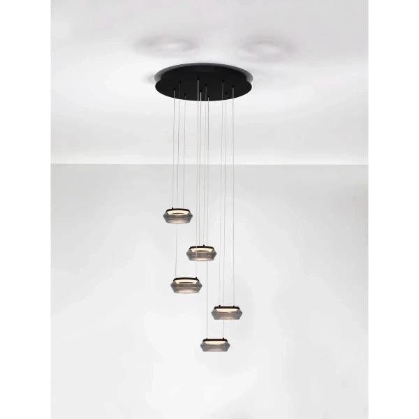 Lampa wisząca do salonu OVANIRA LE45196 LED 40W 3000K metalowa czarna