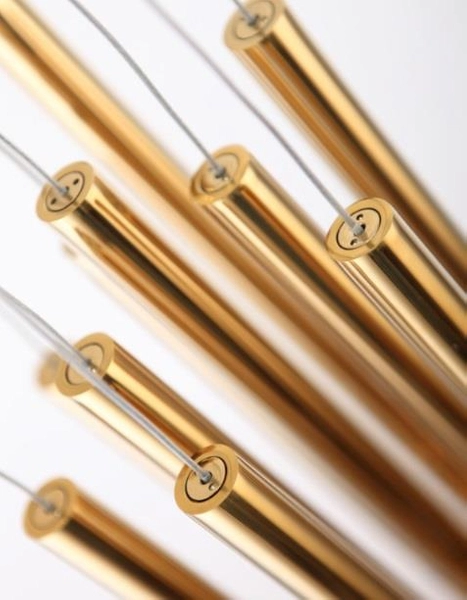 LAMPA wisząca ORGANIC P0265D Maxlight metalowa OPRAWA tuby LED 10W 3000K zwis sople złote