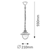 Zewnętrzna LAMPA wisząca BARCELONA 8678 Rabalux ogrodowa OPRAWA zwis outdoor IP43 antyczne złoto