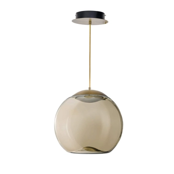 Szklana lampa wisząca Helena LED 21W 3000k ball kula mosiądz