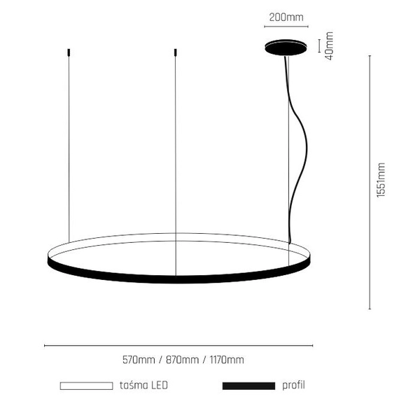 Wisząca lampa gabinetowa Agari LED 51W 4000K ring biały