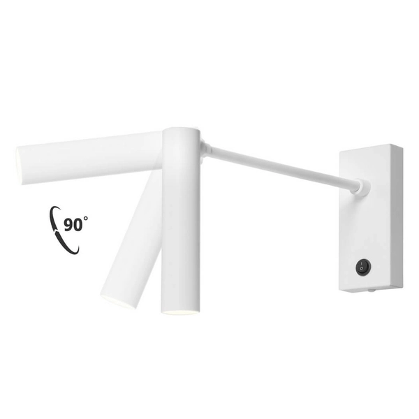 Kinkiet ścienny Roll 50926101 Kaspa LED 4,2W 3000K tuba z włącznikiem biała