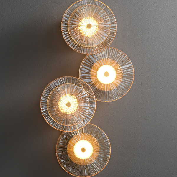 Szklana lampa ścienna glamour LUXIO ST-3315-4 copper Step LED 24W 3000K złota