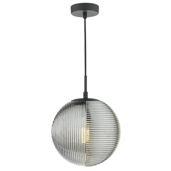 Kulista wisząca lampa Evander EVA0122 kula czarna przydymiona