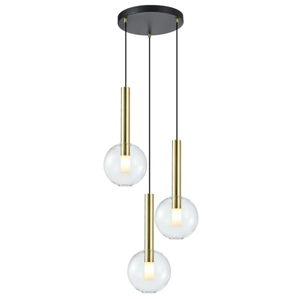 Szklana wisząca lampa NIKO GOLD ML0332 do kuchni złota czarna