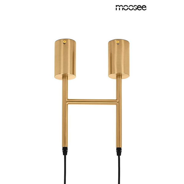 Podwójna lampa wisząca Riva MSE010100395 Moosee do salonu złota czarna