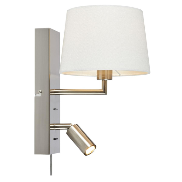 Lampa ścienna Como 108596 Markslojd E14+LED 3W spot metalowy abażur biały