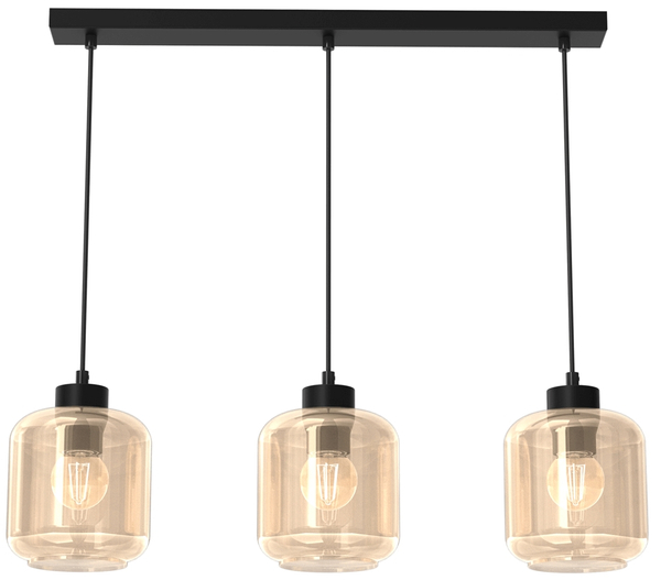 Wisząca lampa Sombra MLP8371 szklana bursztynowa czarna
