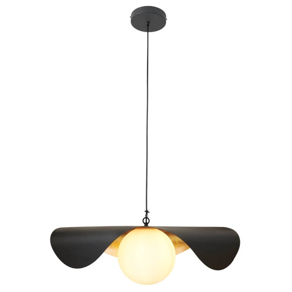 Wisząca lampa ENZO ST-F22020601-D80 black szklana kula czarny złoty
