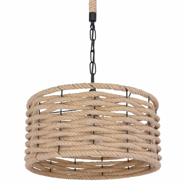 Okrągła LAMPA wisząca HALIA 15679H1 Globo marynistyczny do salonu beżowy