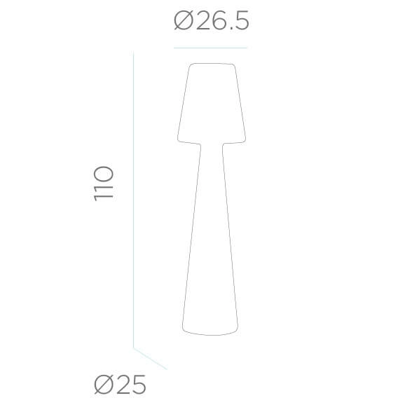 Lampa podłogowa Lola LUMLL110WLNW LED 1,2W 6000K IP54 na balkon biała