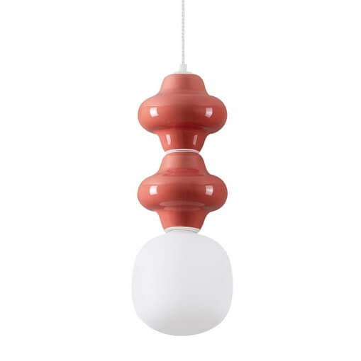 Wisząca lampa do sypialni VILROSA LE44558 z ceramiki koralowa biała outlet