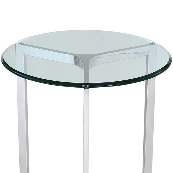 Stolik okrągły Hamptons HP-ST1229S Cosmolight szklany przezroczysty