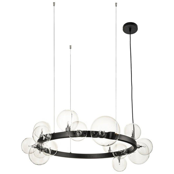 Wisząca lampa pierścień Orion XC111-850 Step kule szklane czarne