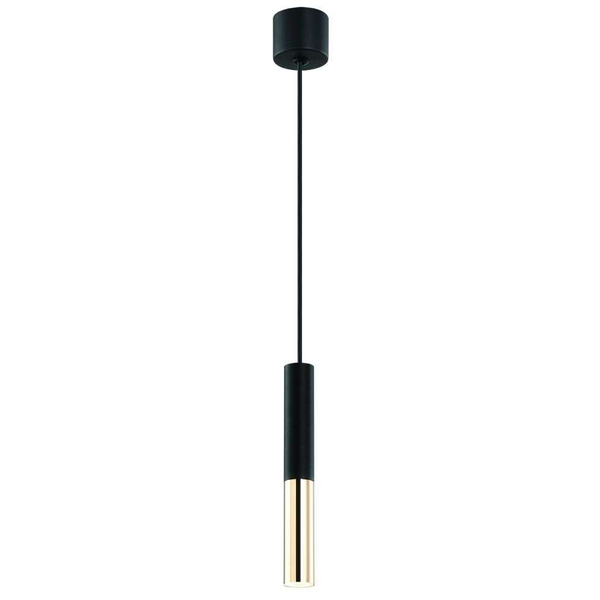 Wisząca LAMPA industrialna Slimi S Nero / Gold Orlicki Design metalowa OPRAWA zwis tuba LED 3,5W czarna złota