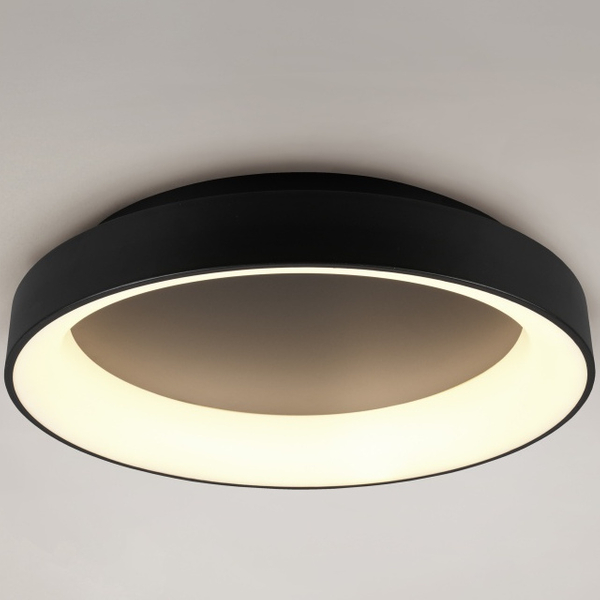 LAMPA sufitowa AVELON DL132671290 Trio okrągła OPRAWA plafon LED 48W 2700K - 6000K metalowy czarny