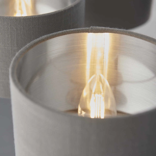 Wisząca lampa do salonu Highclere 94381 Endon z abażurami szara nikiel