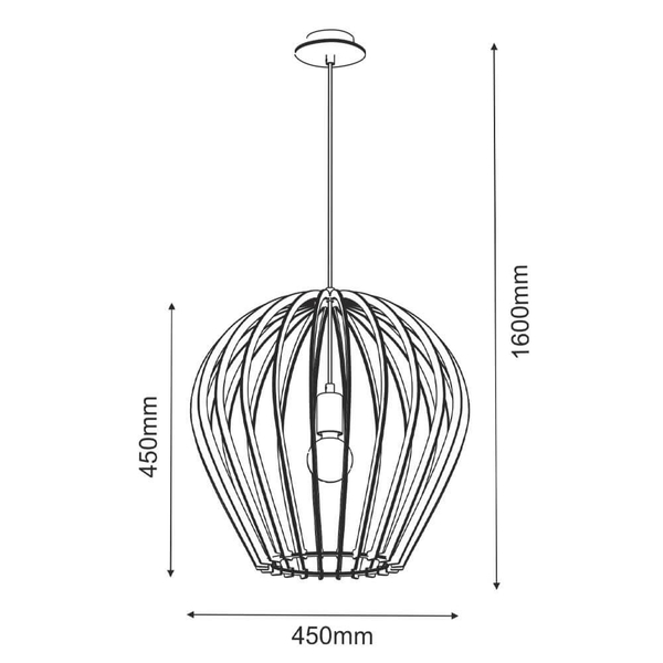 Zwisowa lampa salonowa Bala 5019 Amplex nad stół drewniana czarna