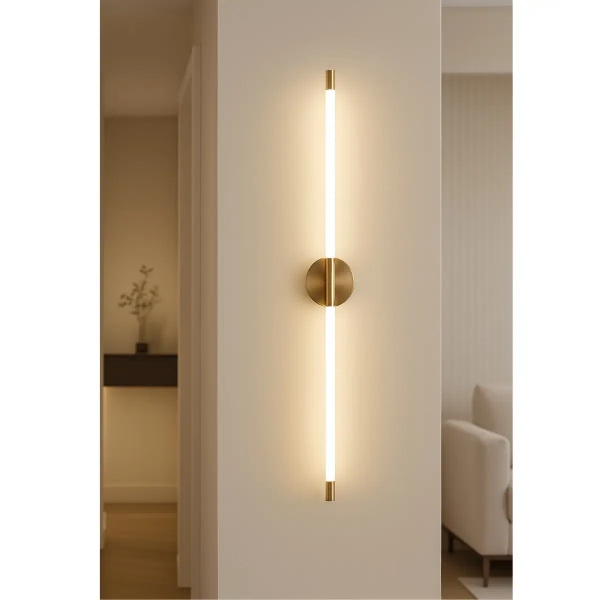 Podłużny kinkiet Linear KWL-Z LED 14W 3000K tuba złota