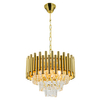 Kryształowa lampa wisząca Bari 6230/4 TR glamour okrągła złota