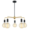 LAMPA wisząca MALENE MDM3386/5 BK+GD Italux metalowa OPRAWA pająk ZWIS żarówki bulbs loft złoty