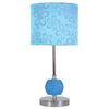 Nocna lampa stołowa CORT 41-34625 abażurowa print kwiatowy niebieski
