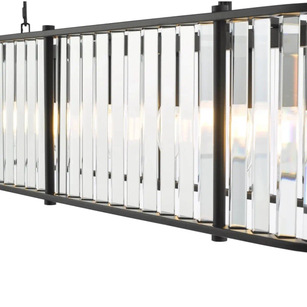 Owalna wisząca lampa Kiran KIR3422 nad stół kryształowy czarny
