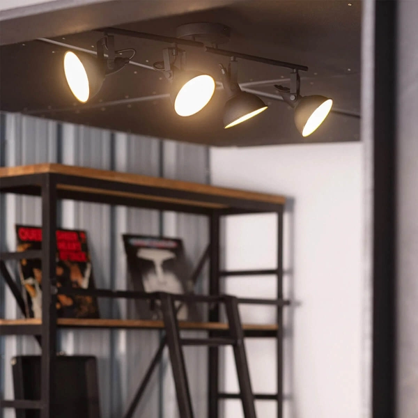 Wielopunktowa lampa sufitowa Retro ABR-RRO-C-4XE14 Abruzzo czarny złoty